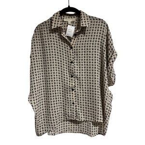 Lumiere Black and Cream Button Down Shirt